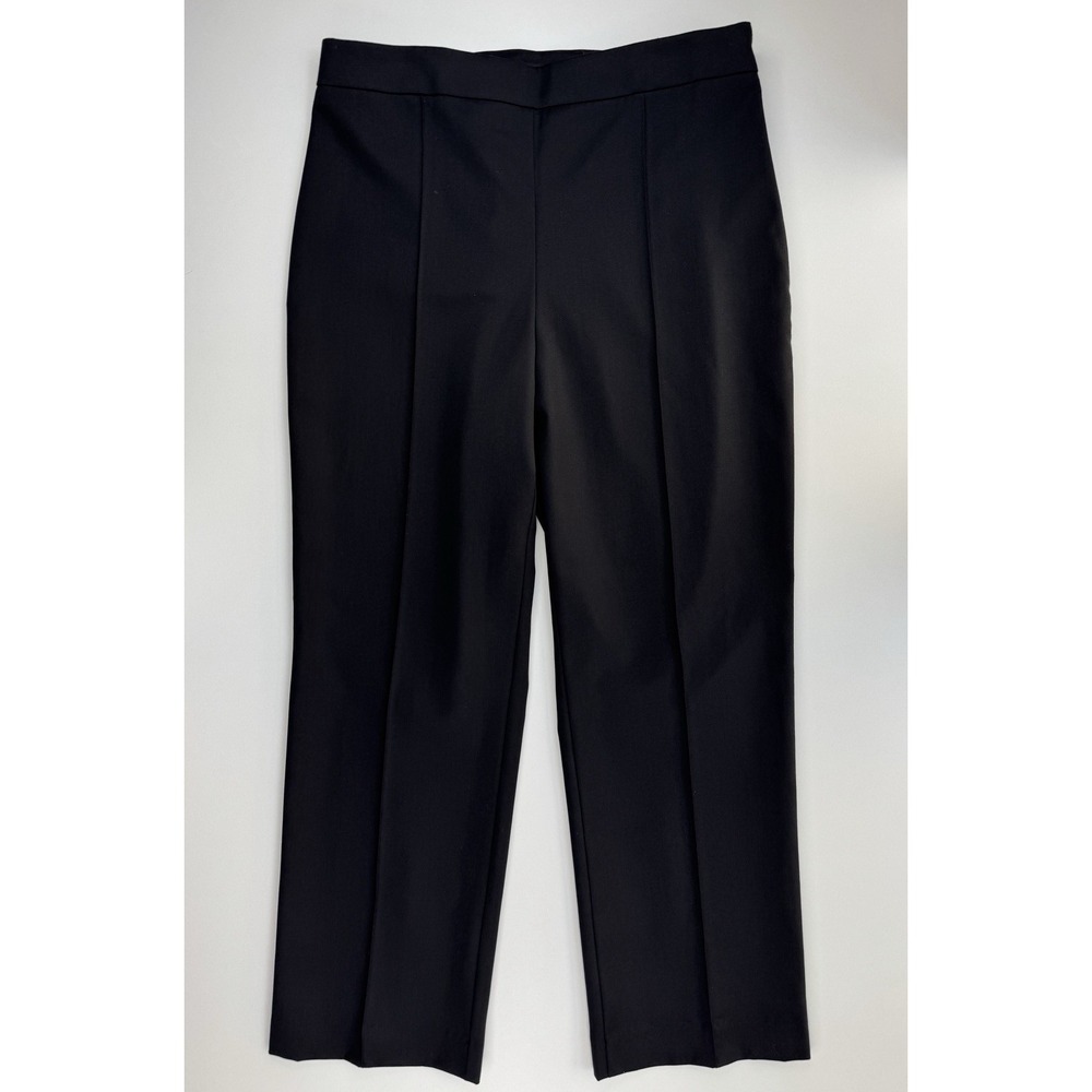 Ann Taylor 100% Wool Dress Pants Women Size 8 Black Straight Leg Career Office